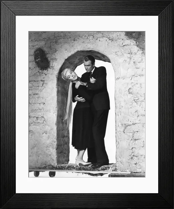 Framed Print : VERTIGO, from left: Kim Novak, James Stewart, 1958