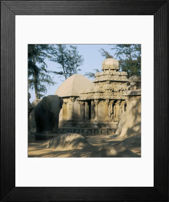 Framed Print : INDIA. TAMIL NADU. Mahabalipuram. Ratha, cave temple in shape of processional chart (Pallava art, 7th c.). AISA / Everett Collection**US SALES ONLY** Framed Print : INDIA. TAMIL NADU. Mahabalipuram. Ratha, cave temple in shape of processional chart (Pallava art, 7th c.). AISA / Everett Collection**US SALES ONLY**