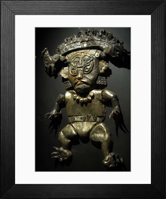 Framed Print : Feline deity (3rd c. AD). Moche or Mochica Art. PERU. Sipn. Royal Tombs of Sipn Museum. AISA / Everett Collection**US SALES ONLY**