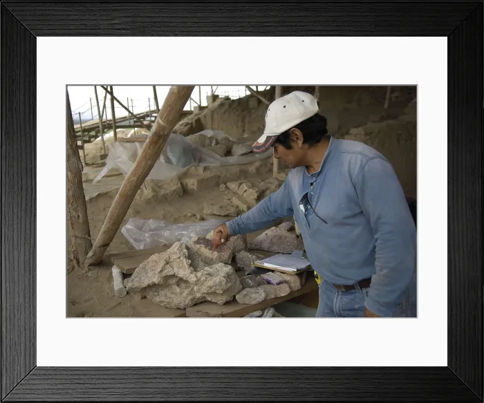 Framed Print : PERU. Tcume. Valley of the Pyramids. Tucume Pyramids. Archaeologist. AISA / Everett Collection**US SALES ONLY**