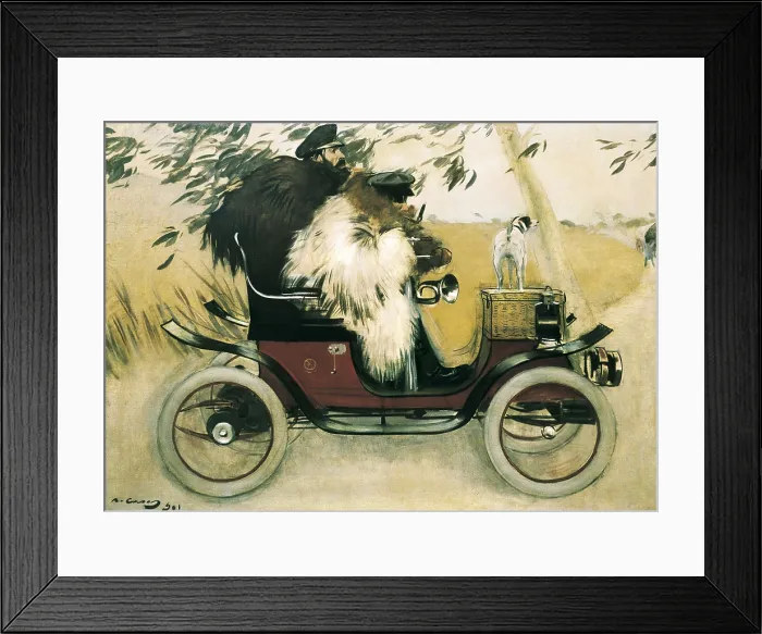 Framed Print : CASAS i CARBO, Ramn (1866-1932). Ramon Casas and Pere Romeu in an Automobile. 1901. Modernism. Oil on canvas. Private Collection. AISA / Everett Collection**US SALES ONLY**