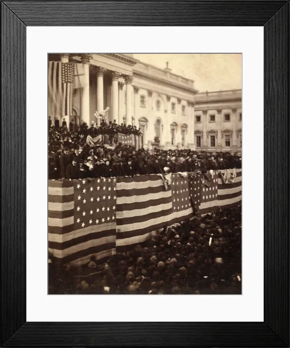 Framed Print : Rutherford B. Hayes (center right) is sworn into office as President March 4, 1877. Chief Justice Morrison R. Waite administered at the east portico of the U.S. Capitol Framed Print : Rutherford B. Hayes (center right) is sworn into office as President March 4, 1877. Chief Justice Morrison R. Waite administered at the east portico of the U.S. Capitol