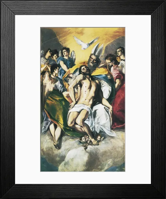Framed Print : Greco, Domnikos Theotokpoulos, called El (1541-1614). The Trinity. 1577. Mannerism art. Oil on canvas. SPAIN. Madrid. Prado Museum. AISA / Everett Collection**US SALES ONLY**