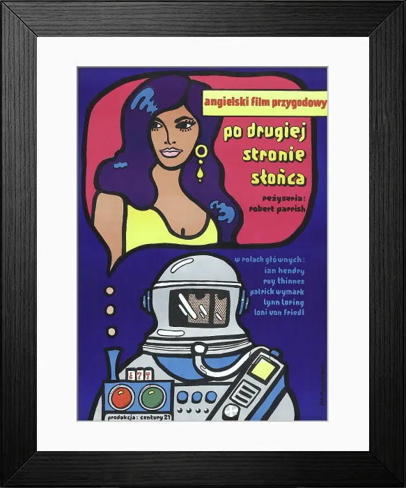 Framed Print : JOURNEY TO THE FAR SIDE OF THE SUN, (aka PO DRUGIEJ STRONIE STONCA), Polish poster, 1969