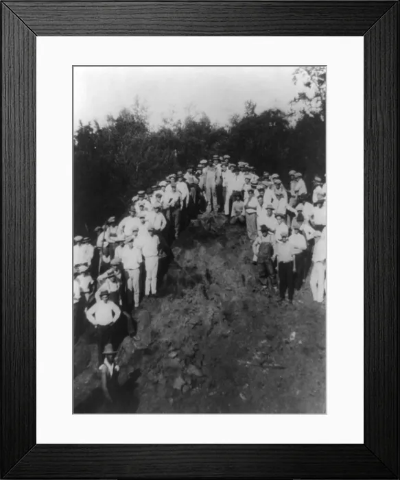 Framed Print : Souvenir photo of a 1925 Mississippi lynching. Picture is captioned, J.P. Ivy, Negro timber cutter, was burned to death Sept. 25 by a mob of Union and Lee Counties