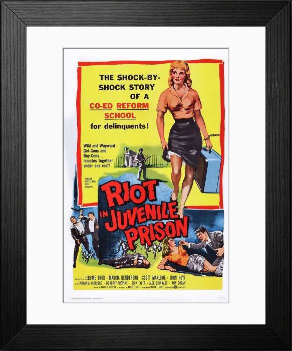 Framed Print : RIOT IN JUVENILE PRISON, US poster art, 1959 Framed Print : RIOT IN JUVENILE PRISON, US poster art, 1959