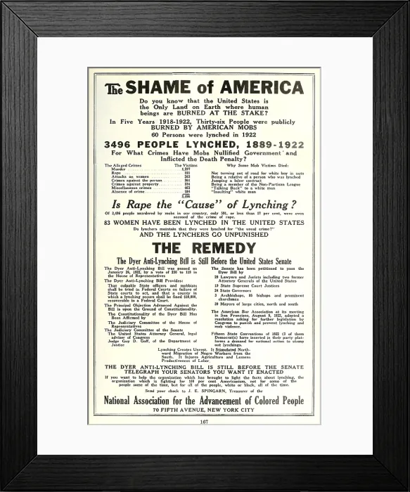 Framed Print : Shame of America. Page from 1923 CRISIS magazine edited by W. E. B. Du Bois for the NAACP Framed Print : Shame of America. Page from 1923 CRISIS magazine edited by W. E. B. Du Bois for the NAACP