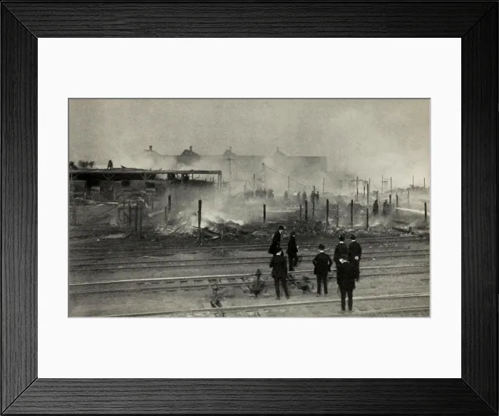 Framed Print : African American neighborhood destroyed by fire during 1919 Chicago Race Riot Framed Print : African American neighborhood destroyed by fire during 1919 Chicago Race Riot
