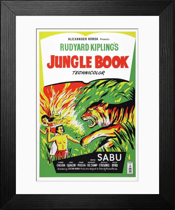 Framed Print : JUNGLE BOOK, British poster art, 1942