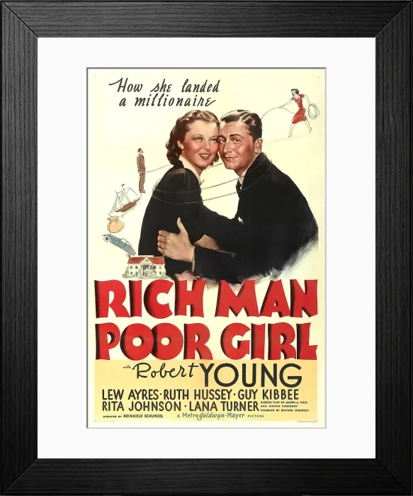 Framed Print : RICH MAN POOR GIRL, from left: Ruth Hussey, Robert Young, 1938 Framed Print : RICH MAN POOR GIRL, from left: Ruth Hussey, Robert Young, 1938