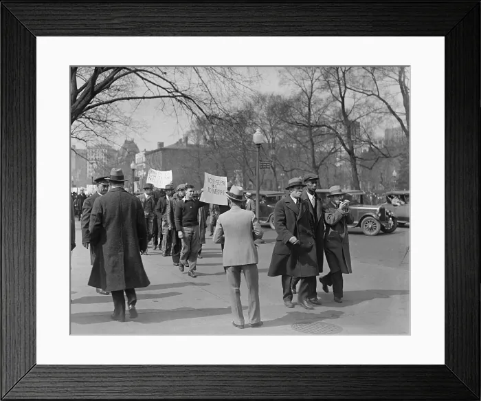 Framed Print : African Americans and Whites at a Communist political in Washington, D.C. Ca. 1919-1920. One protest sign reads, Unity of White and Negro Workers. (BSLOC_2015_16_148) Framed Print : African Americans and Whites at a Communist political in Washington, D.C. Ca. 1919-1920. One protest sign reads, Unity of White and Negro Workers. (BSLOC_2015_16_148)