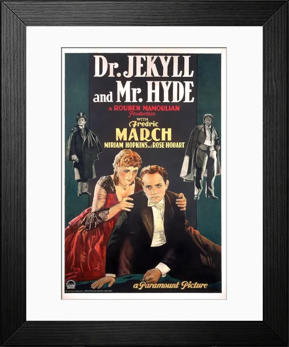 Framed Print : DR. JEKYLL AND MR. HYDE, Rose Hobart, Fredric March, 1931 Framed Print : DR. JEKYLL AND MR. HYDE, Rose Hobart, Fredric March, 1931