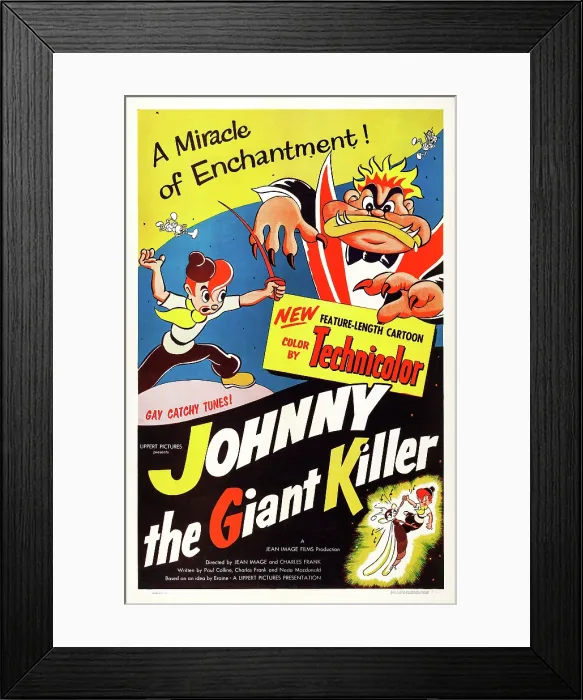Framed Print : JOHNNY THE GIANT KILLER, (aka JEANNOT L'INTREPIDE), US poster art, 1950