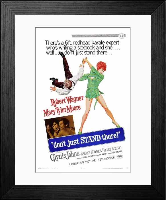 Framed Print : DON'T JUST STAND THERE!, US poster, bottom from left: Mary Tyler Moore, Robert Wagner, 1968