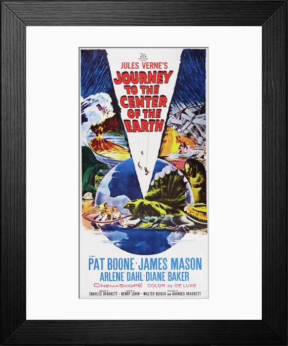 Framed Print : JOURNEY TO THE CENTER OF THE EARTH, U.S. poster art, 1959. TM and Copyright 20th Century Fox Film Corp. All rights reserved / courtesy Everett Collection