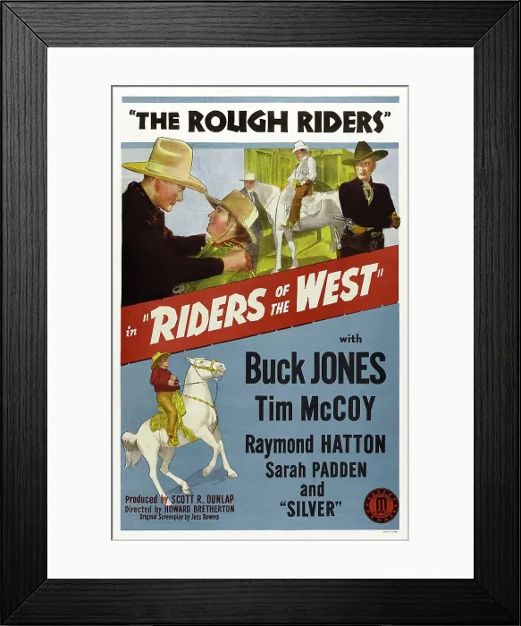 Framed Print : RIDERS OF THE WEST, US poster art, 1942 Framed Print : RIDERS OF THE WEST, US poster art, 1942