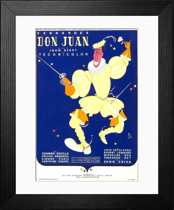 Framed Print : DON JUAN, French poster, Fernandel, 1956 Framed Print : DON JUAN, French poster, Fernandel, 1956