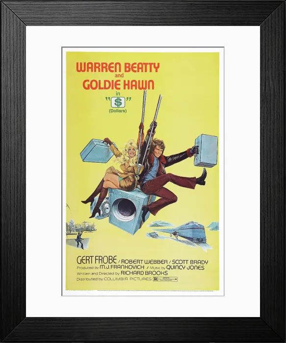 Framed Print : $, (aka DOLLARS), US poster art, from left: Goldie Hawn, Warren Beatty, 1971 Framed Print : $, (aka DOLLARS), US poster art, from left: Goldie Hawn, Warren Beatty, 1971
