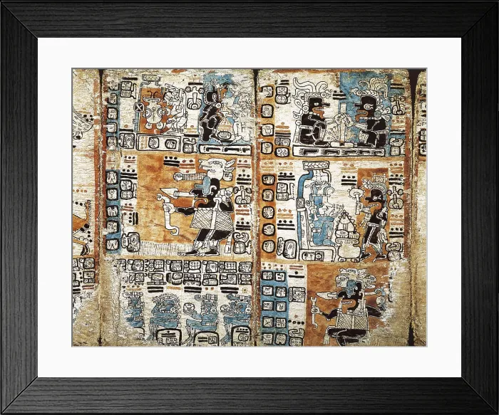 Framed Print : Trocortesian or Madrid Codex. s.XIV. Detail. Maya art. Miniature Painting. SPAIN. Madrid. America's Museum. AISA / Everett Collection**US SALES ONLY**