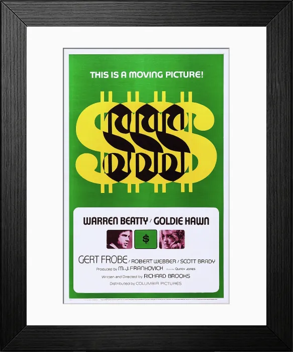 Framed Print : $, (aka DOLLARS), US poster art, from left: Warren Beatty, Goldie Hawn, 1971