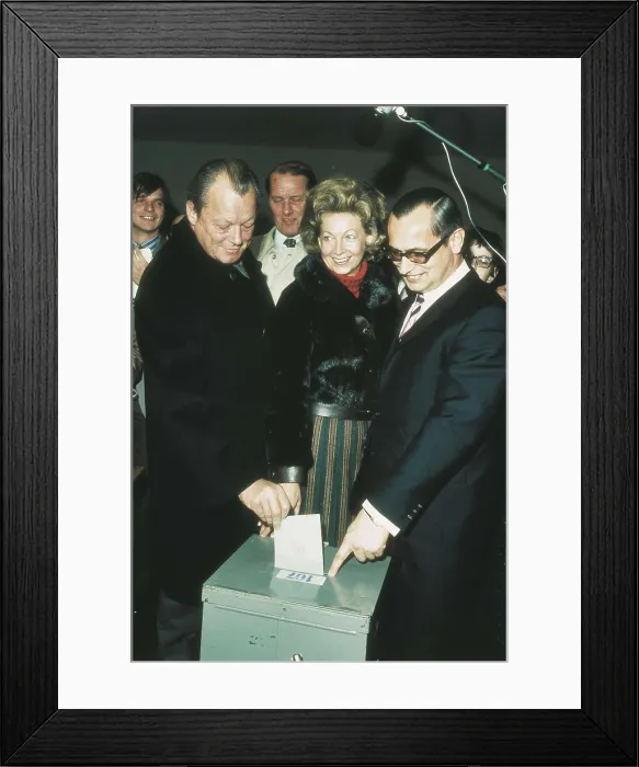 Framed Print : Willy Brandt voting with his wife. AISA / Everett Collection**US SALES ONLY**