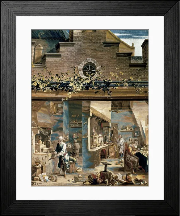 Framed Print : TENIERS II, David, 'the Younger' (1610-1690). The Alchemist. ca. 1648. Flemish art. Tapestry. SPAIN. Madrid. Royal Palace. AISA / Everett Collection**US SALES ONLY**