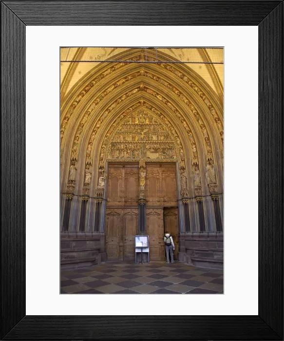 Framed Print : Saint Nicholas Cathedral. 1283 - 1490. SWITZERLAND. Fribourg. Faade with scenes of the Last Judgement. Gothic art. Architecture. AISA / Everett Collection**US SALES ONLY**