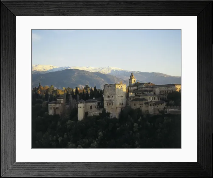 Framed Print : SPAIN. ANDALUSIA. Granada. Alhambra. The Alhambra, Alcazaba (fortess) and Sierra Nevada, from Plaza de San Nicols. AISA / Everett Collection**US SALES ONLY** Framed Print : SPAIN. ANDALUSIA. Granada. Alhambra. The Alhambra, Alcazaba (fortess) and Sierra Nevada, from Plaza de San Nicols. AISA / Everett Collection**US SALES ONLY**