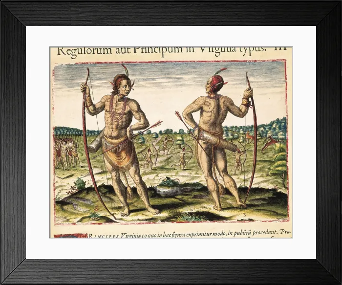 Framed Print : Inhabitants of Virginia. lIlustration by Thodore de Bry for the work 'Admiranta Narratio'. Engraving. FRANCE. Paris. Bibliothque du service historique de la Marine Framed Print : Inhabitants of Virginia. lIlustration by Thodore de Bry for the work 'Admiranta Narratio'. Engraving. FRANCE. Paris. Bibliothque du service historique de la Marine