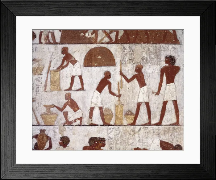 Framed Print : Tomb of Rekhmire. EGYPT. Dayr al-Bahri. Valley of the Nobles. Tomb of Rekhmire. Bricklayers working with mortar. Egyptian art. New Kingdom. Painting