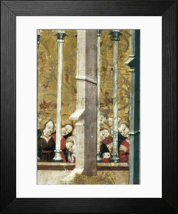 Framed Print : FERRER II, Jaume (15th century). Altarpiece from Verd. 1432-1434. Altarpiece compartment with the Annunciation. Gothic art. Tempera on wood. SPAIN. Vic. Vic Episcopal Museum