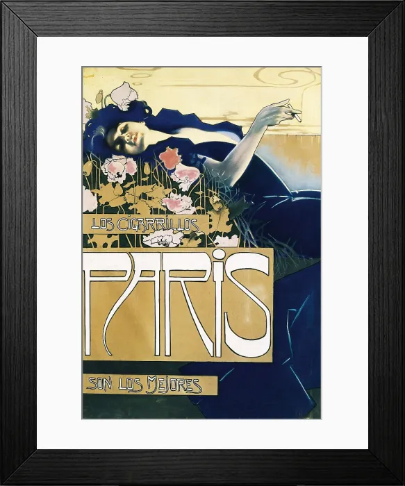 Framed Print : VILLA, Aleardo (1865-1906). Cigarettes: The Best are Paris. 1901. Modernism. Painting. SPAIN. Olot. Garrotxa Regional Museum. AISA / Everett Collection**US SALES ONLY**