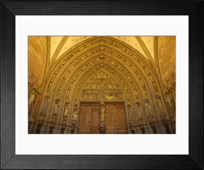 Framed Print : Saint Nicholas Cathedral. 1283 - 1490. SWITZERLAND. Fribourg. Faade with scenes of the Last Judgement. Gothic art. Architecture. AISA / Everett Collection**US SALES ONLY** Framed Print : Saint Nicholas Cathedral. 1283 - 1490. SWITZERLAND. Fribourg. Faade with scenes of the Last Judgement. Gothic art. Architecture. AISA / Everett Collection**US SALES ONLY**
