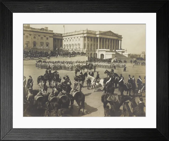 Framed Print : Inauguration of President Theodore Roosevelt, March 4, 1905. West Point cadets in dress uniforms form ranks below the East Portico of the Capitol (BSLOC_2016_14_153) Framed Print : Inauguration of President Theodore Roosevelt, March 4, 1905. West Point cadets in dress uniforms form ranks below the East Portico of the Capitol (BSLOC_2016_14_153)