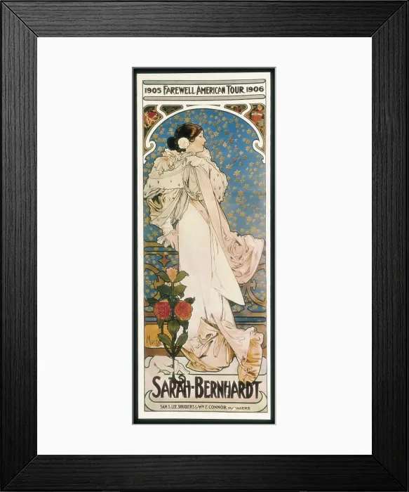 Framed Print : MUCHA, Alphonse Maria (1860-1939). Farewell American Tour of Sarah Bernhardt. 1905