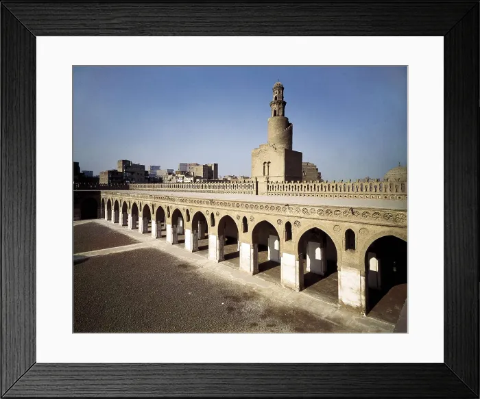Framed Print : The Ibn Tulun Mosque. 879. EGYPT. Cairo. Islamic Cairo. Portico and minaret. Abbasid art. Architecture. AISA / Everett Collection**US SALES ONLY**