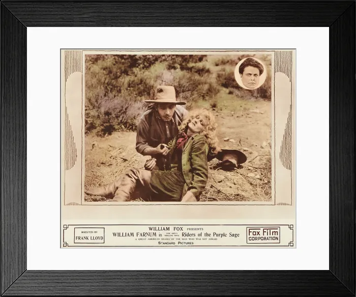Framed Print : RIDERS OF THE PURPLE SAGE, top inset: William Farnum on lobbycard, 1918, TM and Copyright 20th Century Fox Film Corp. All rights reserved. / courtesy Everett Collection
