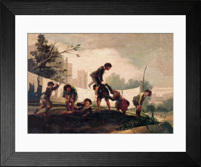 Framed Print : GOYA Y LUCIENTES, Francisco de (1746-1828). Children's Game: El Paso. ca. 1780. Oil on canvas. SPAIN. Valencia. San Pio V Fine Arts Museum Framed Print : GOYA Y LUCIENTES, Francisco de (1746-1828). Children's Game: El Paso. ca. 1780. Oil on canvas. SPAIN. Valencia. San Pio V Fine Arts Museum