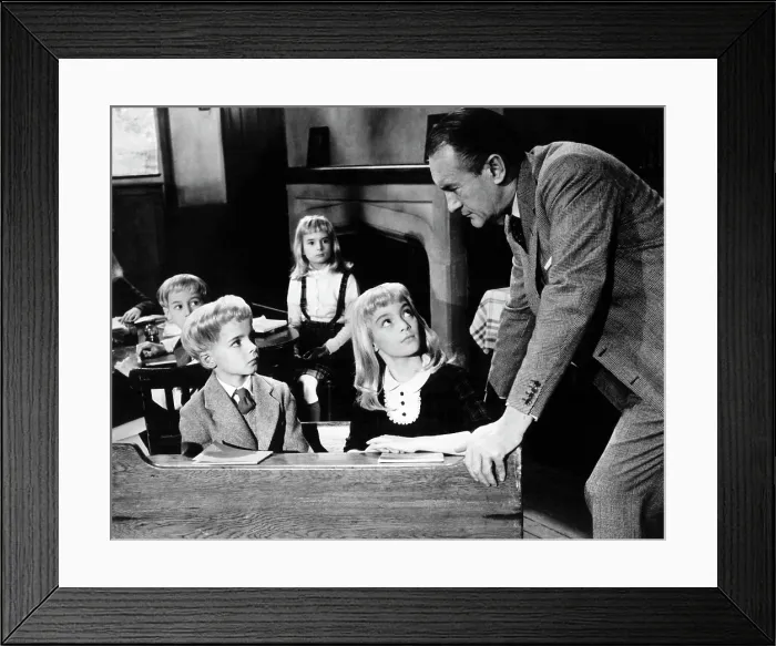 Framed Print : VILLAGE OF THE DAMNED, Martin Stephens, June Cowell, George Sanders, 1960