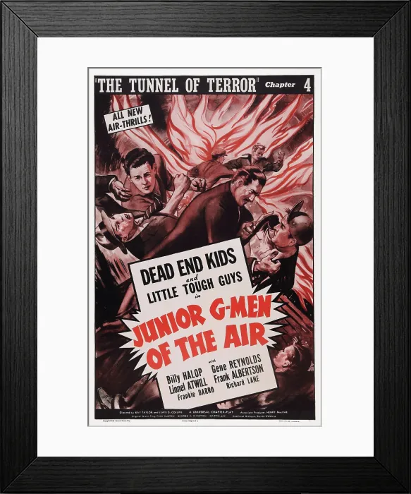 Framed Print : JUNIOR G-MEN OF THE AIR, US poster art, Chapter 4: The Tunnel of Terror, 1942