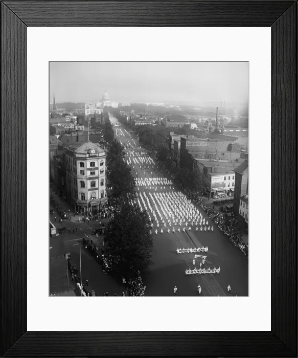 Framed Print : Ku Klux Klan parade on Pennsylvania Avenue extends back to the Capitol in Washington, D.C. Sept. 13, 1926