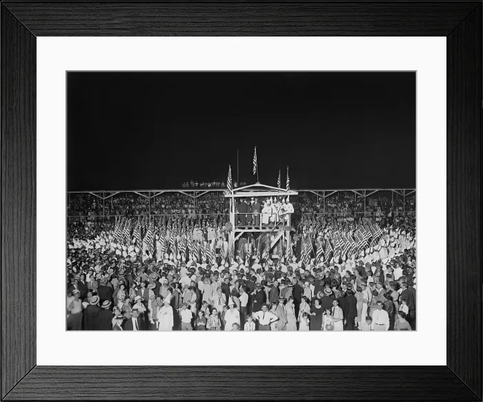 Framed Print : Ku Klux Klan nighttime ceremony during the great gathering in Washington, D.C. August 8, 1925