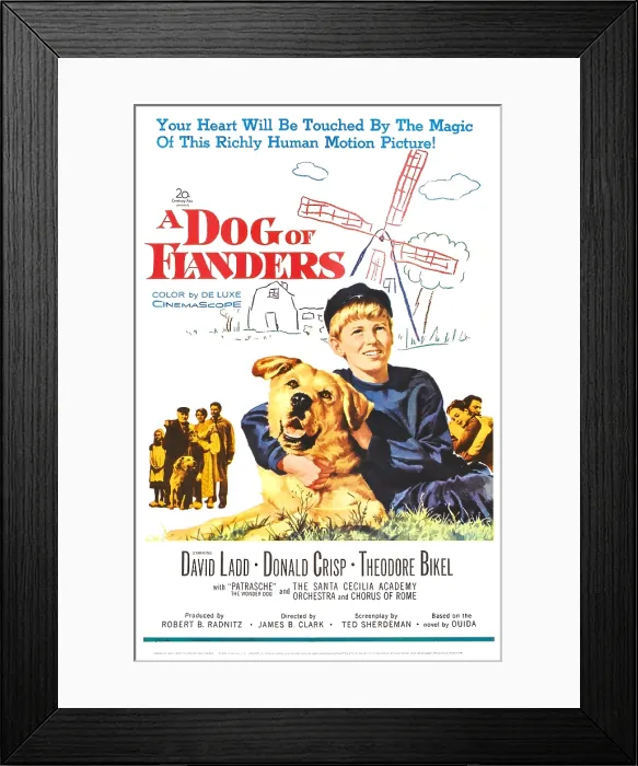 Framed Print : A DOG OF FLANDERS, US poster, David Ladd, 1959. TM & Copyright 20th Century Fox Film Corp. / courtesy Everett Collection