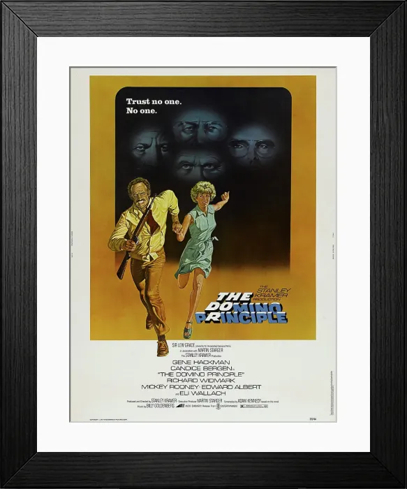 Framed Print : THE DOMINO PRINCIPLE, US poster, from left: Gene Hackman, Candice Bergen, 1977 Framed Print : THE DOMINO PRINCIPLE, US poster, from left: Gene Hackman, Candice Bergen, 1977