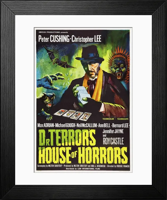 Framed Print : DR. TERROR'S HOUSE OF HORRORS, Peter Cushing on UK poster art, 1965 Framed Print : DR. TERROR'S HOUSE OF HORRORS, Peter Cushing on UK poster art, 1965
