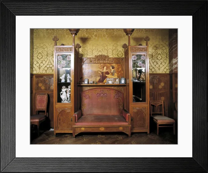 Framed Print : HOMAR i MESQUIDA, Gaspar (1870-1953). Sofa. 1901-1907. SPAIN. Reus. Navs House. Modernism. Furniture. AISA / Everett Collection - Image has fine art copyright Framed Print : HOMAR i MESQUIDA, Gaspar (1870-1953). Sofa. 1901-1907. SPAIN. Reus. Navs House. Modernism. Furniture. AISA / Everett Collection - Image has fine art copyright