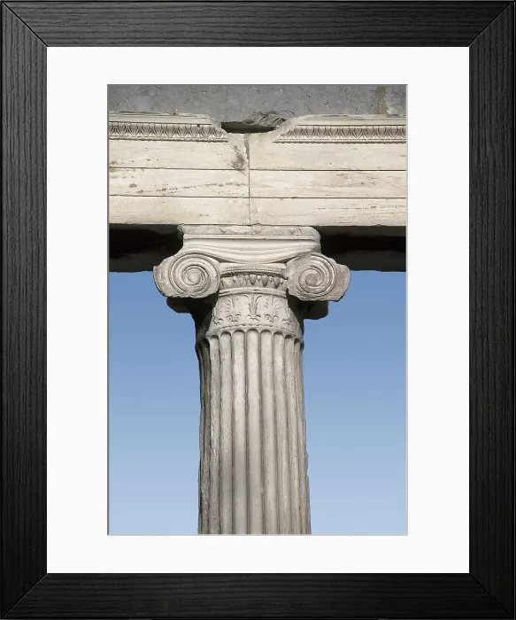 Framed Print : Erechtheion. 421 -414 BC. GREECE. Athens. Acropolis. Erechtheum or Erecththeion. Ionic capital. Classical Greek art. Architecture. AISA / Everett Collection**US SALES ONLY**