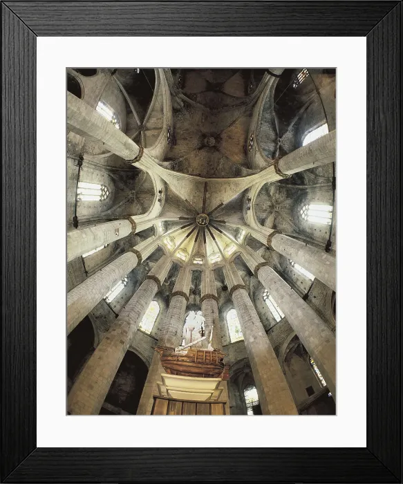 Framed Print : DESPUIG, Ramon (14th c.); MONTAGUT, Berenguer de (14th c.). Church of Santa Mara del Mar. SPAIN. Barcelona. Church of Santa Mara del Mar. Ambulatory. Gothic art. Architecture