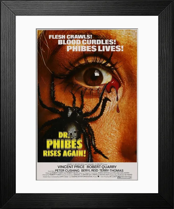 Framed Print : DR. PHIBES RISES AGAIN, (aka DR. PHIBES RISES AGAIN!'), 1-sheet poster art, 1972
