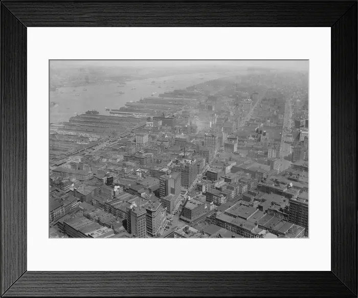 Framed Print : View northwest from the Woolworth Building of downtown Manhattan, c. 1920